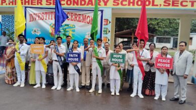 भिलाई विद्यालय में वृक्षारोपण एवं शपथ ग्रहण समारोह का आयोजन